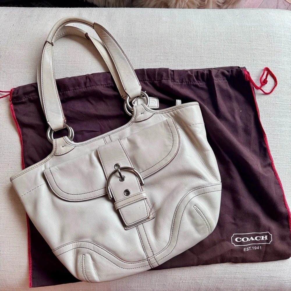 Vintage Coach Bucket Bag with Chrome Hardware with dust bag
